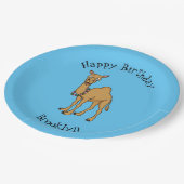 Happy camel cartoon illustratie papieren bordje (Gekanteld)