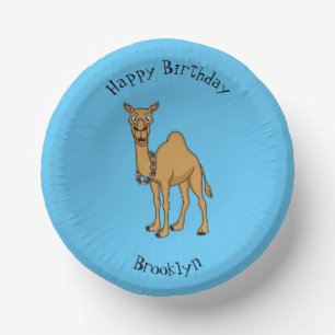 Happy camel cartoon illustratie papieren kommen