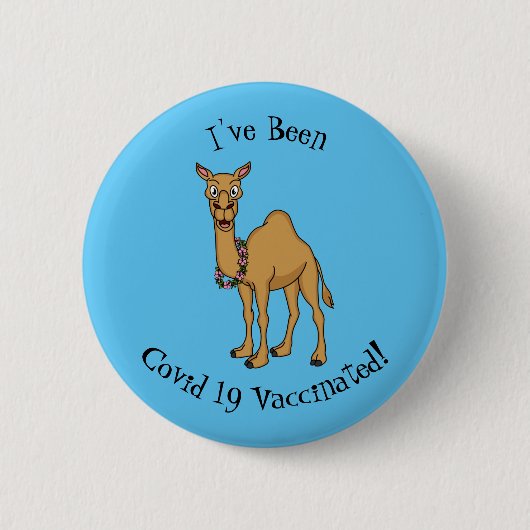 Happy camel cartoon illustratie ronde button 5,7 cm (Voorkant)
