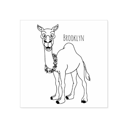 Happy camel cartoon illustratie rubberstempel (Afrduk)