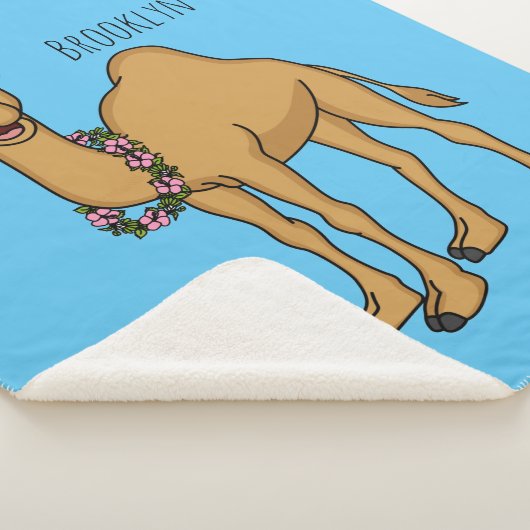 Happy camel cartoon illustratie sherpa deken (3/4)