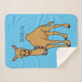 Happy camel cartoon illustratie sherpa deken (Voorkant (horizontaal))