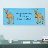 Happy camel cartoon illustratie spandoek (Beurs)