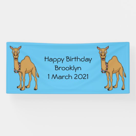 Happy camel cartoon illustratie spandoek (Horizontaal)