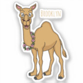 Happy camel cartoon illustratie sticker (Voorkant)