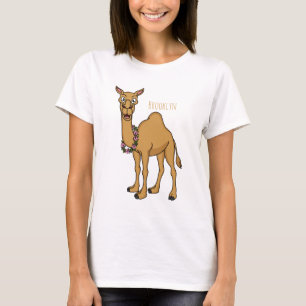 Happy camel cartoon illustratie t-shirt