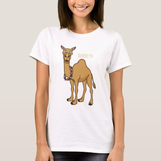 Happy camel cartoon illustratie t-shirt (Voorkant)