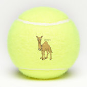 Happy camel cartoon illustratie tennisballen (Achterkant)
