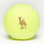 Happy camel cartoon illustratie tennisballen (Voorkant)