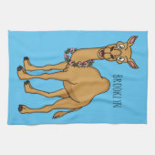 Happy camel cartoon illustratie theedoek (Horizontaal)