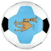 Happy camel cartoon illustratie voetbal (Gedraaid)