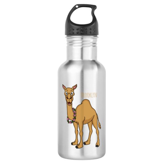 Happy camel cartoon illustration waterfles (Voorkant)