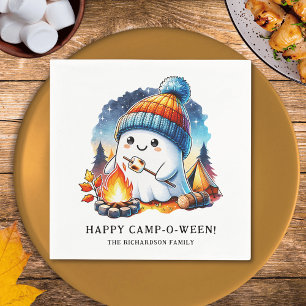 Happy Camp-o-ween Ghost Camping Custom Halloween Servet