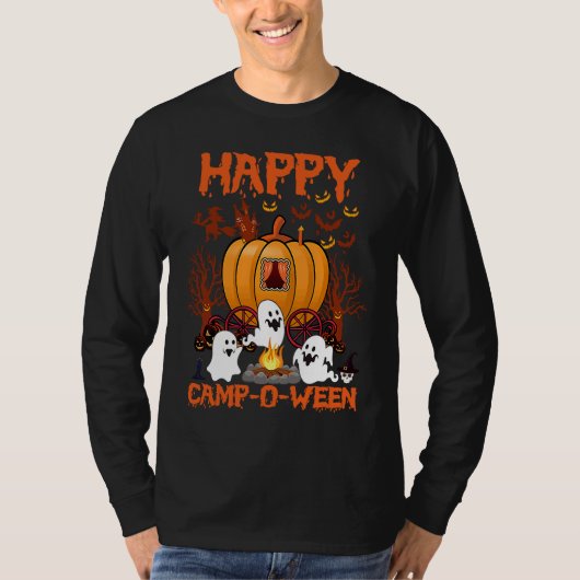 Happy Camp O Ween Halloween Camping Camper T-shirt (Voorkant)