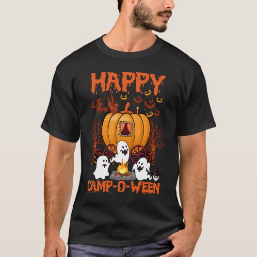 Happy Camp O Ween Halloween Camping Camper T-shirt (Voorkant)