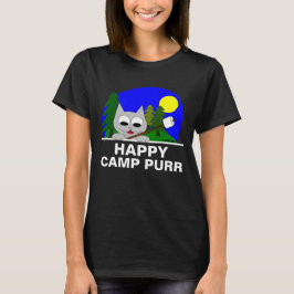 "Happy Camp Purr" Grappige Camping Kat T-shirt
