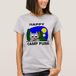 Happy Camp Purr Grappige Malle Kampeerder Kat T Sh T-shirt