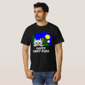 Happy Camp Purr Kampeer Kat Grappige T-shirt (Voorkant volledig)