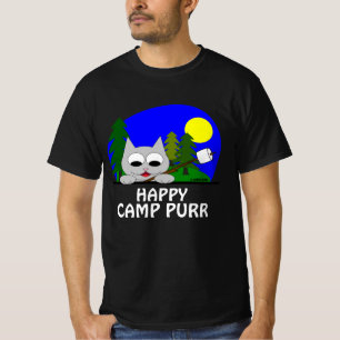 Happy Camp Purr Kampeer Kat Grappige T-shirt