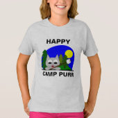 Happy Camp Spint Funny Camping Cartoon Cat T Shirt (Voorkant)