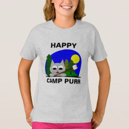 Happy Camp Spint Funny Camping Cartoon Cat T Shirt