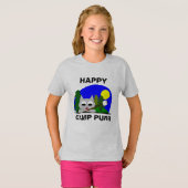 Happy Camp Spint Funny Camping Cartoon Cat T Shirt (Voorkant volledig)
