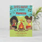 Happy Camper 1 Birthday Invitation Kaart (Staand voorkant)