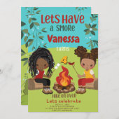 Happy Camper 1 Birthday Invitation Kaart (Voorkant / Achterkant)