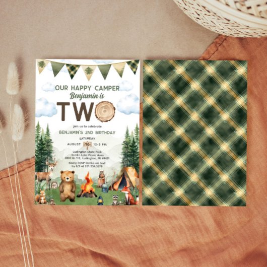 Happy Camper 2e verjaardag Kaart