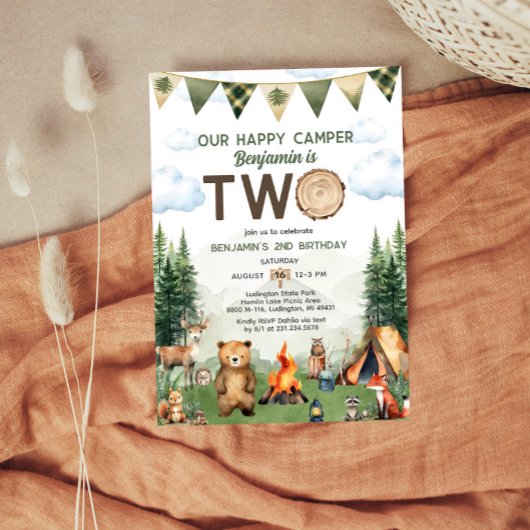 Happy Camper 2e verjaardag Kaart