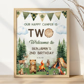 Happy Camper 2e Verjaardag Welkom Poster