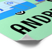 HAPPY CAMPER AANGEPASTE BABY NAAM Campervan RV Van Poster (Hoek)