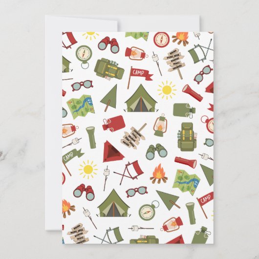 Happy Camper Adventure Birthday Kaart (Achterkant)