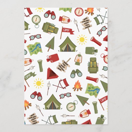 Happy Camper Adventure Birthday Scavenger Hunt Programmakaart (Achterkant)