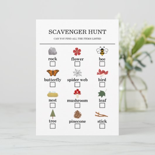 Happy Camper Adventure Birthday Scavenger Hunt Programmakaart (Staand voorkant)