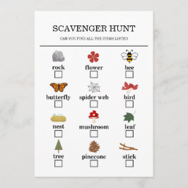 Happy Camper Adventure Birthday Scavenger Hunt Programmakaart