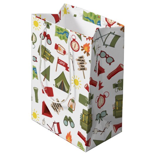 Happy Camper Adventure Verjaardag Medium Cadeauzakje (Achterkant Gekanteld)