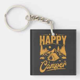 Happy Camper Adventure voor outdoorliefhebbers Sleutelhanger