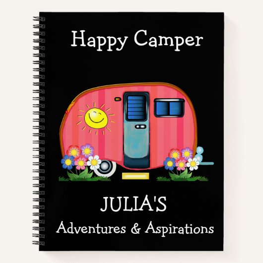 Happy Camper Adventures and Aspirations Journal Notitieboek (Voorkant)