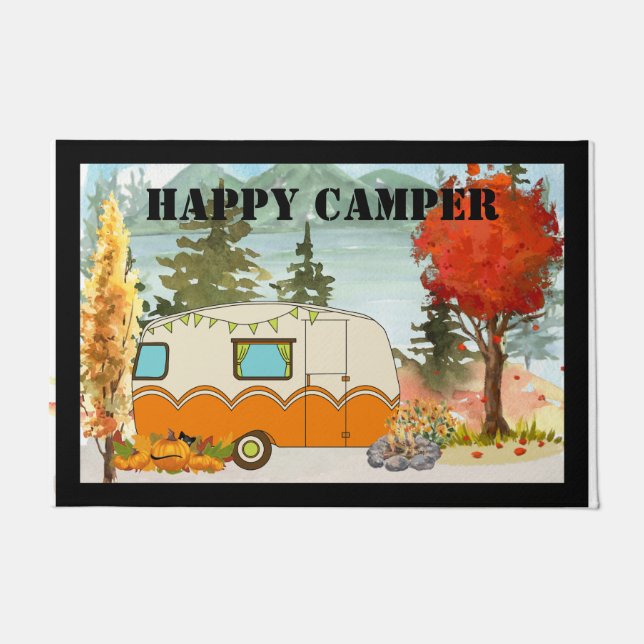 Happy Camper Autumn door deur Mat (Voorkant)