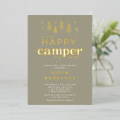 Happy Camper Baby shower Uitnodiging (Staand Voorkant)