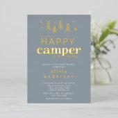 Happy Camper Baby shower Uitnodiging (Staand Voorkant)