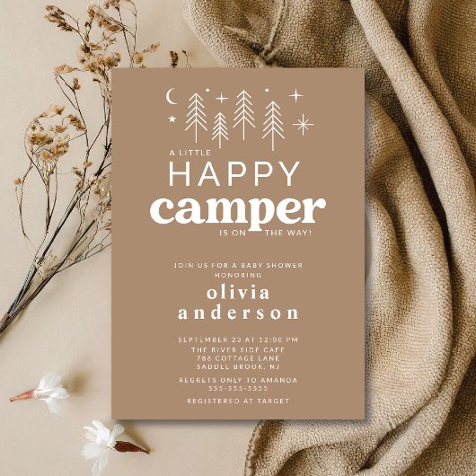 Happy Camper Baby shower Uitnodiging