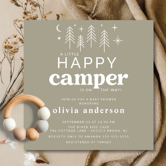 Happy Camper Baby shower Uitnodiging