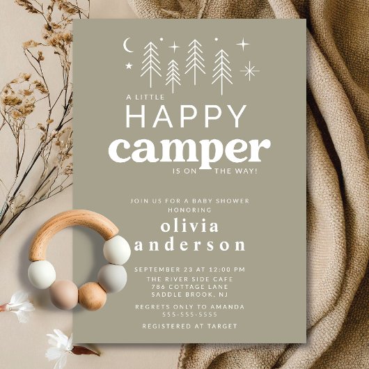 Happy Camper Baby shower Uitnodiging