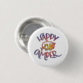 Happy Camper Badge Ronde Button 3,2 Cm (Voorkant /achterkant)