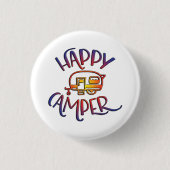 Happy Camper Badge Ronde Button 3,2 Cm (Voorkant)