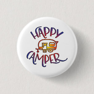 Happy Camper Badge Ronde Button 3,2 Cm
