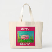 Happy Camper Bag, Roze Camper, Camper Tas (Voorkant)