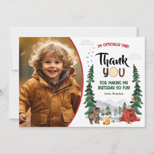 Happy Camper bedankje Kaart (Voorkant)